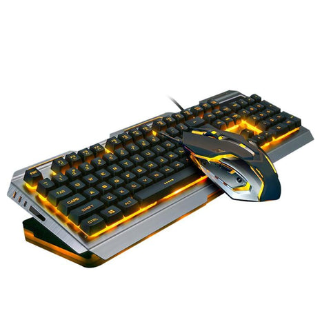 V1 USB Wired Ergonomic Backlit Mechanical Feel Gaming Keyboard Mouse Set