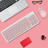 2.4G Wireless Silent Keyboard And Mouse Round Keycap Keyboard Gaming Mouse For Macbook Lenovo Dell Asus HP Laptop PC Computer