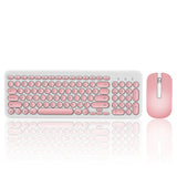 2.4G Wireless Silent Keyboard And Mouse Round Keycap Keyboard Gaming Mouse For Macbook Lenovo Dell Asus HP Laptop PC Computer