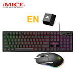 Gaming Keyboard and Mouse Wired Gamer Keyboard with Backlight 6400DPI Wired Mouse Ergonomic Computer Mouse with Cable for Laptop