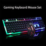 2019 New Colorful LED Fashion Backlit Wired Keyboard Mouse Set Gaming Keyboard Gamer Mouse tripod Keyboard Home Office PC Laptop