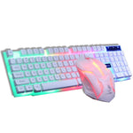 2019 New Colorful LED Fashion Backlit Wired Keyboard Mouse Set Gaming Keyboard Gamer Mouse tripod Keyboard Home Office PC Laptop