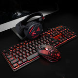 4pcs K59 Illuminated Gaming Mouse Keyboard Pad Headset Mechanical Wired USB Keyboard Set Computer Desktop Backlight Headset