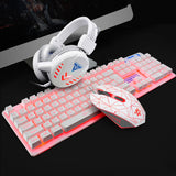 4pcs K59 Illuminated Gaming Mouse Keyboard Pad Headset Mechanical Wired USB Keyboard Set Computer Desktop Backlight Headset