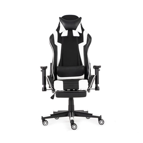 WCG 180° Lying Footrest Boss Office Chair Gaming Chair Leather Ergonomic Computer Internet Cafe Chair Reclining Lounge Chair