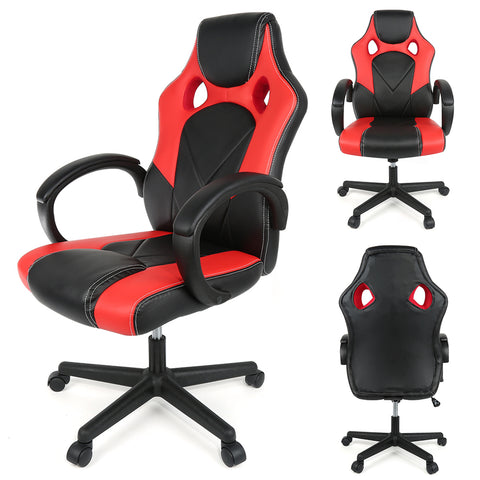 Adjustable Office Chair Home Computer Armchair High-Back Ergonomic Reclining Swivel Gaming Chair Synthetic Leather Chair HWC